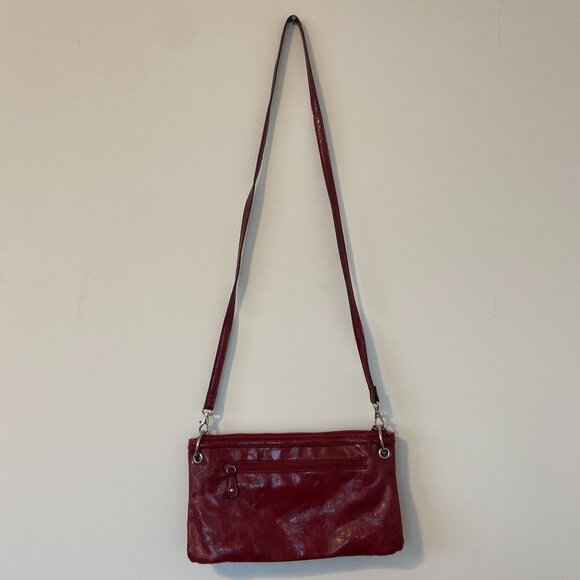 Nicole by Nicole Miller Shiny Red Cross Body Bag - Picture 12 of 16